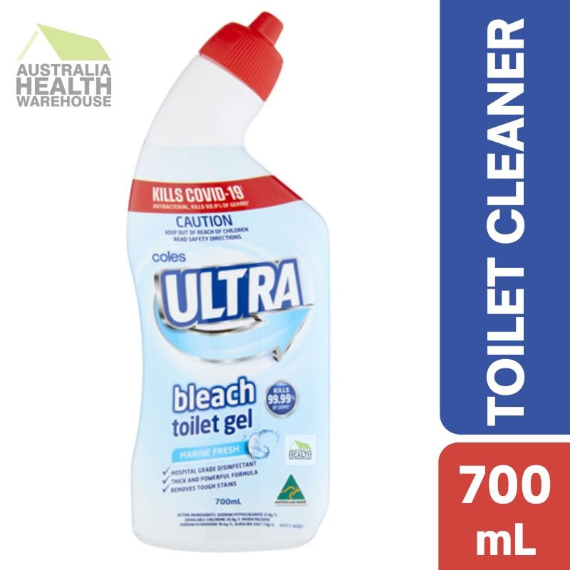 [Expiry Date: 26/09/2026] Coles Ultra Bleach Toilet Gel Marine Fresh 700mL