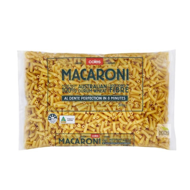 [Expiry: 27/10/2027] Coles Durum Wheat Pasta Macaroni 500g