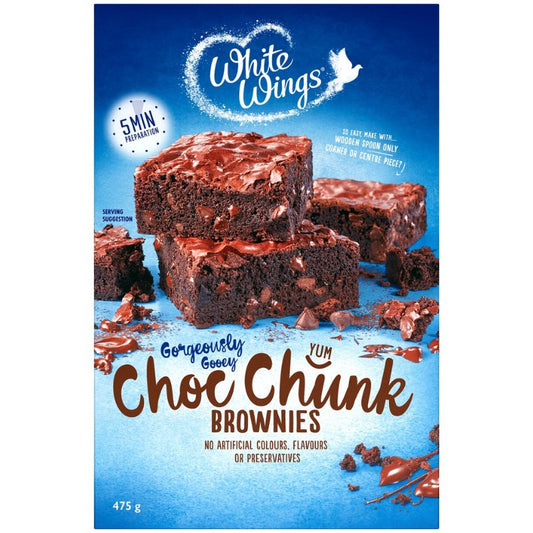 [Expiry Date: 04/08/2027] White Wings Choc Chunk Brownies Mix 475g