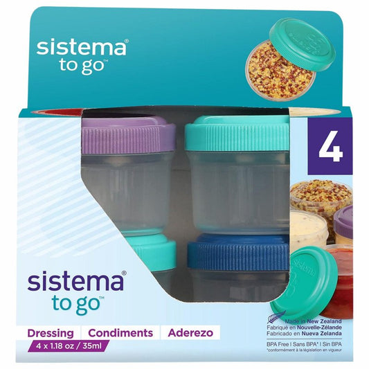 Sistema To Go Dressing Food Container 35mL x 4 pack