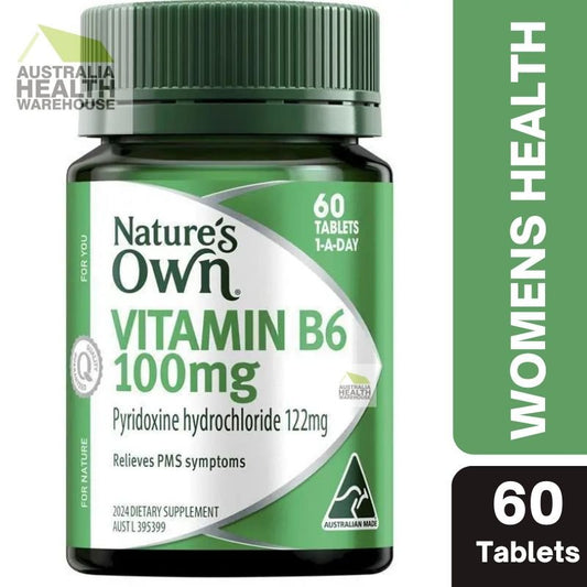 [Expiry: 08/2027] Nature's Own Vitamin B6 100mg 60 Tablets
