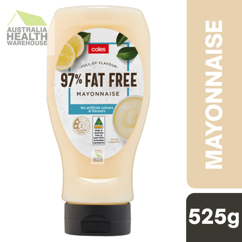 [CLEARANCE Expiry Date: 22/05/2026] Coles 97% Fat Free Mayonnaise 525g