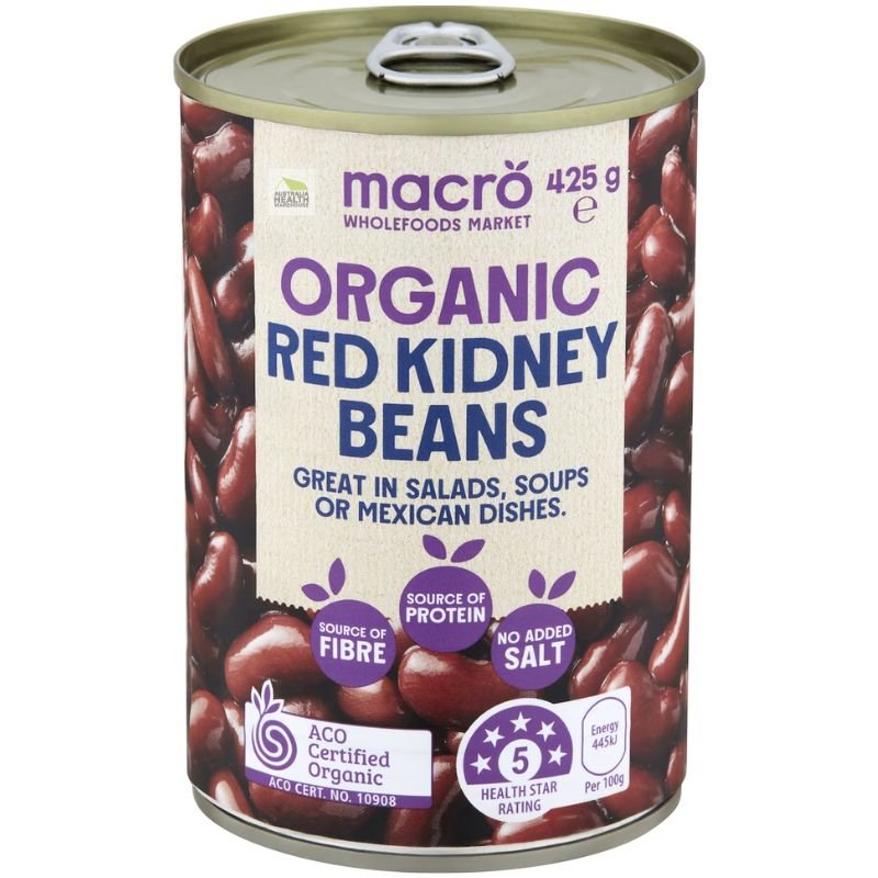 [Expiry: 05/2028] Woolworths Macro Organic Red Kidney Beans No Added Salt 425g