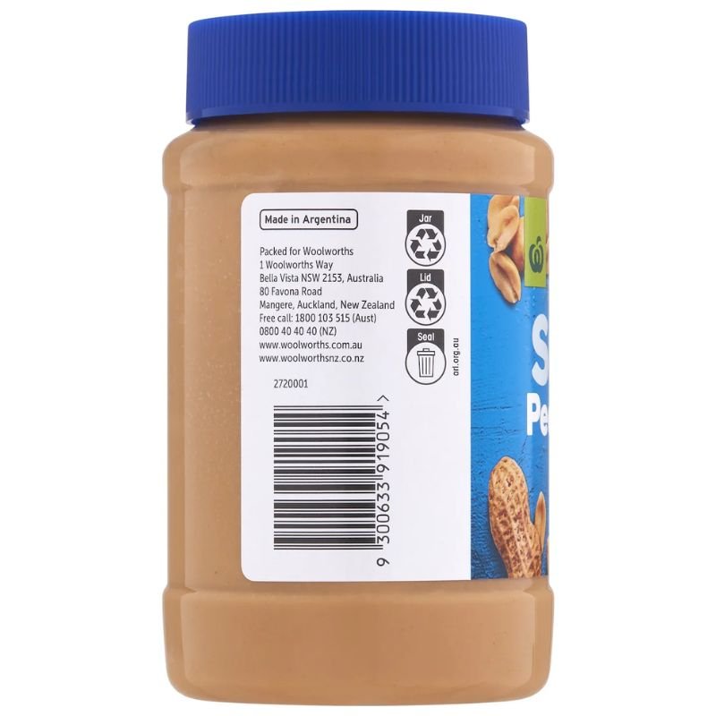 [CLEARANCE Expiry:28/10/2026] Woolworths Smooth Peanut Butter 500g