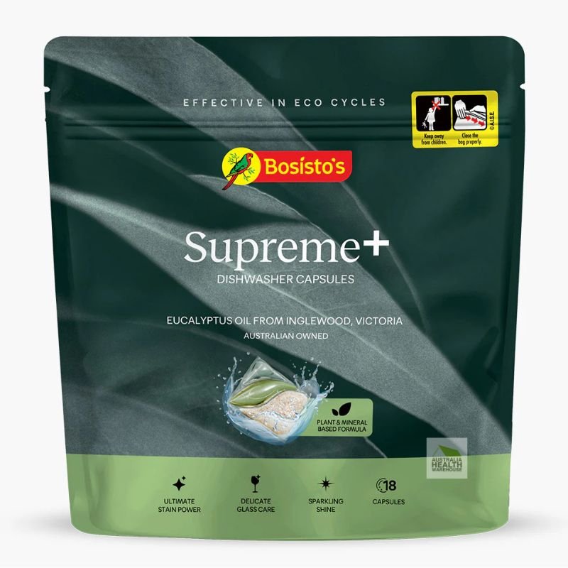 Bosisto's Supreme+ Dishwasher Capsules 18 Pack