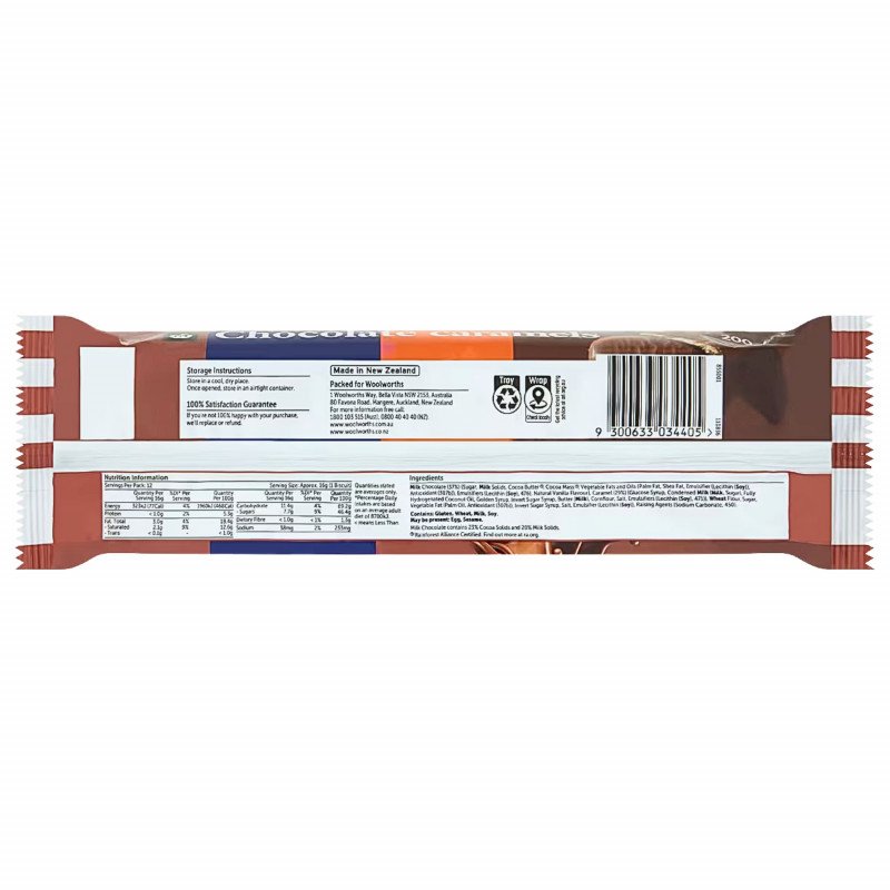 [Expiry Date: 20/10/2026] Woolworths Chocolate Caramels Biscuits 200g