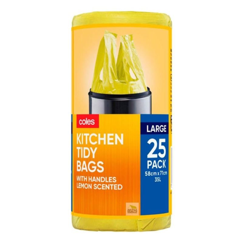Coles Kitchen Tidy Bags Lemon Scented Large 25 Pack
