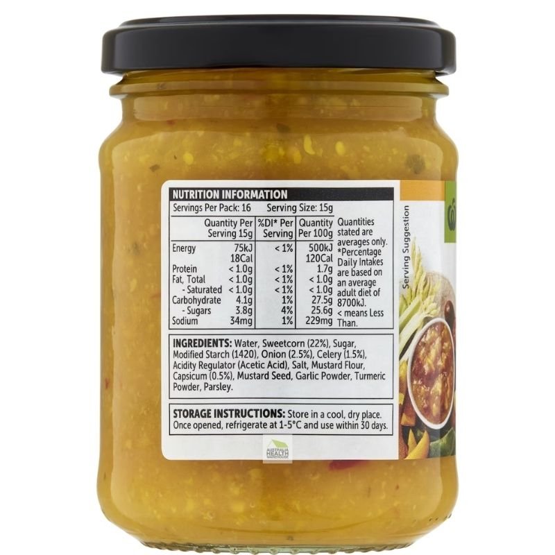 [Expiry Date: 17/06/2027] Woolworths Corn Relish 250g |Oz Mart