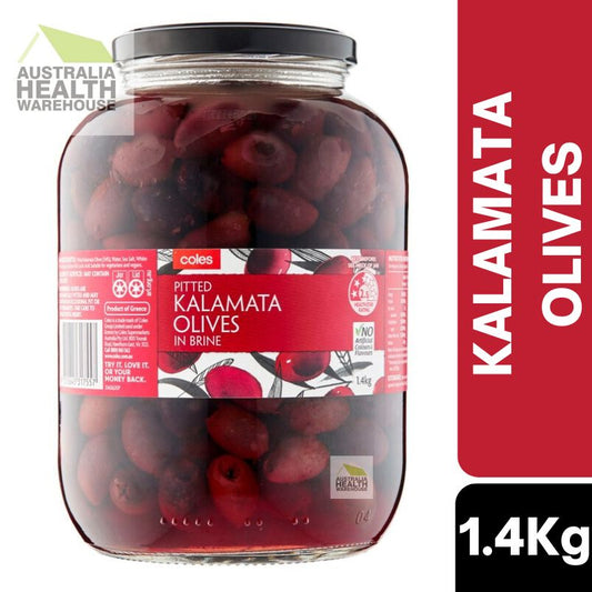 [Expiry: 06/03/2026] Coles Kalamata Olives Pitted 1.4kg