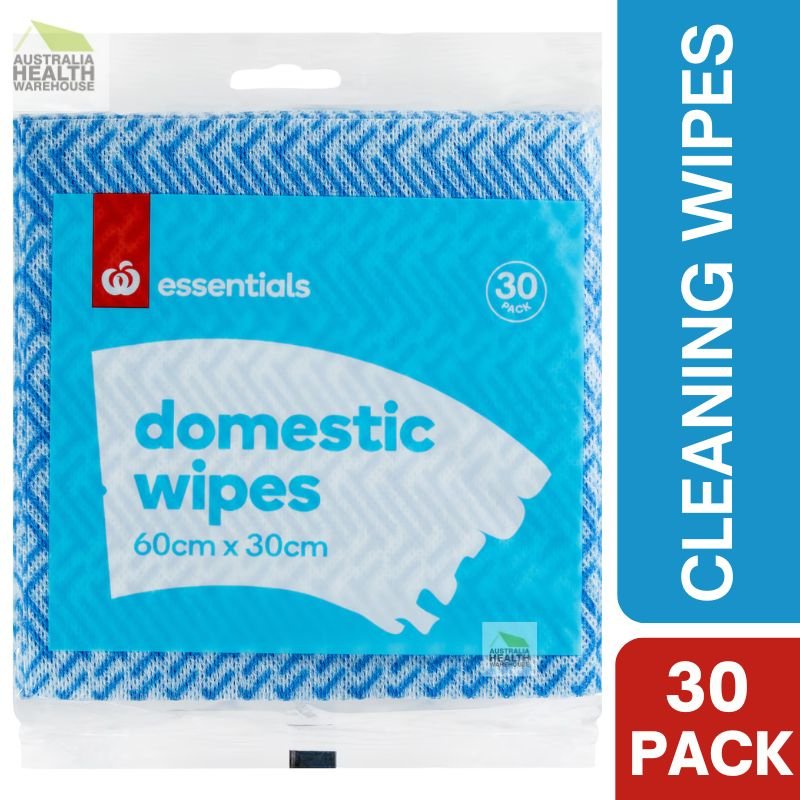 Woolworths Essentials Multi-Purpose Domestic Cleaning Wipes 30 Pack (Blue)