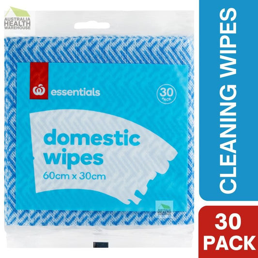 Woolworths Essentials Multi-Purpose Domestic Cleaning Wipes 30 Pack (Blue)