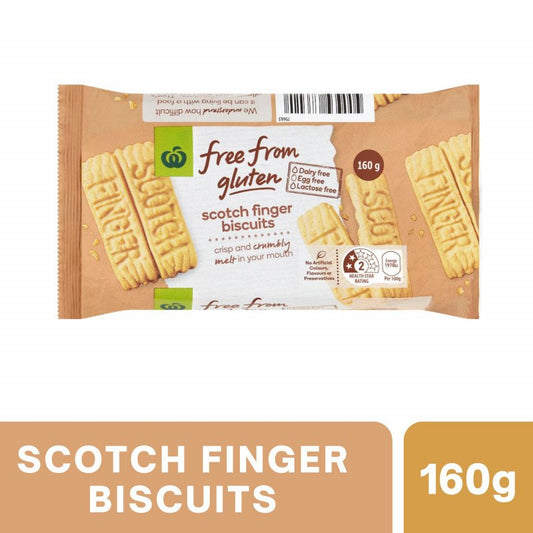 [Expiry Date: 09/11/2026]  Woolworths Free From Gluten Scotch Finger Biscuits 160g | Oz Mart