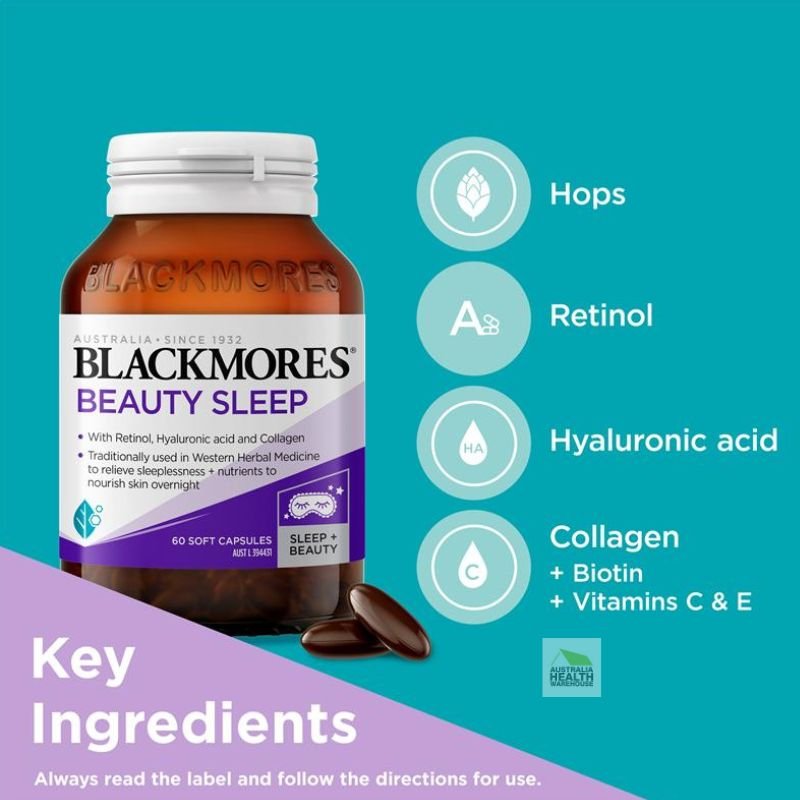 [CLEARANCE Expiry: 04/2025] Blackmores Beauty Sleep 60 Capsules