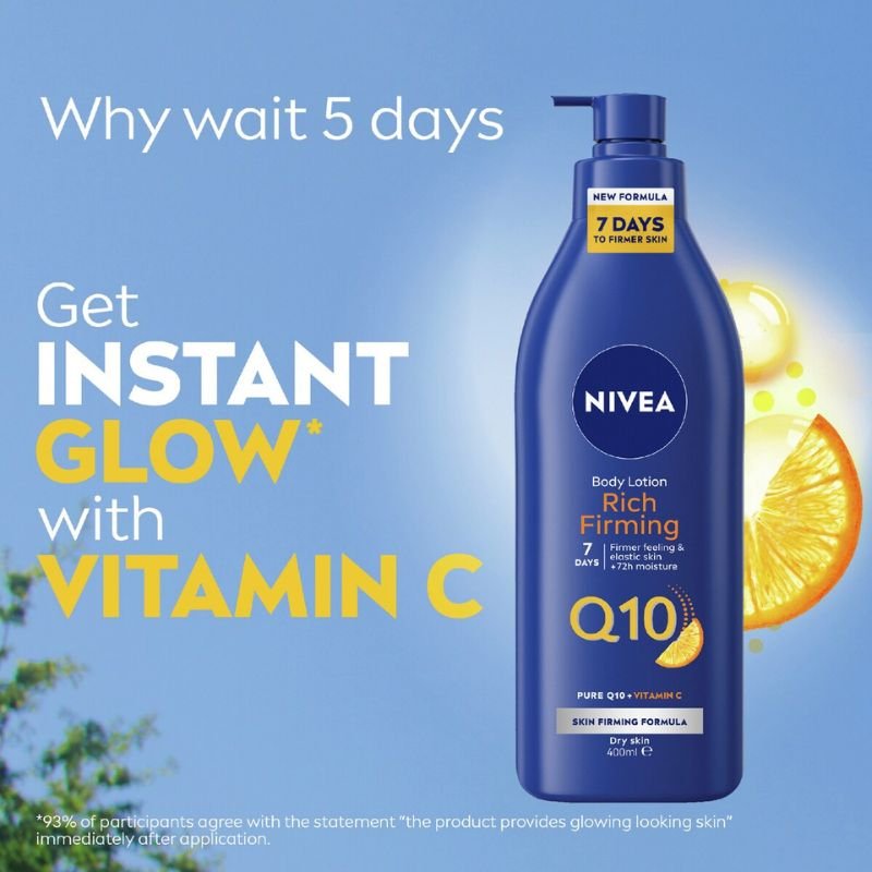 Nivea Body Lotion Rich Firming Q10 + Vitamin C - Dry Skin 400mL