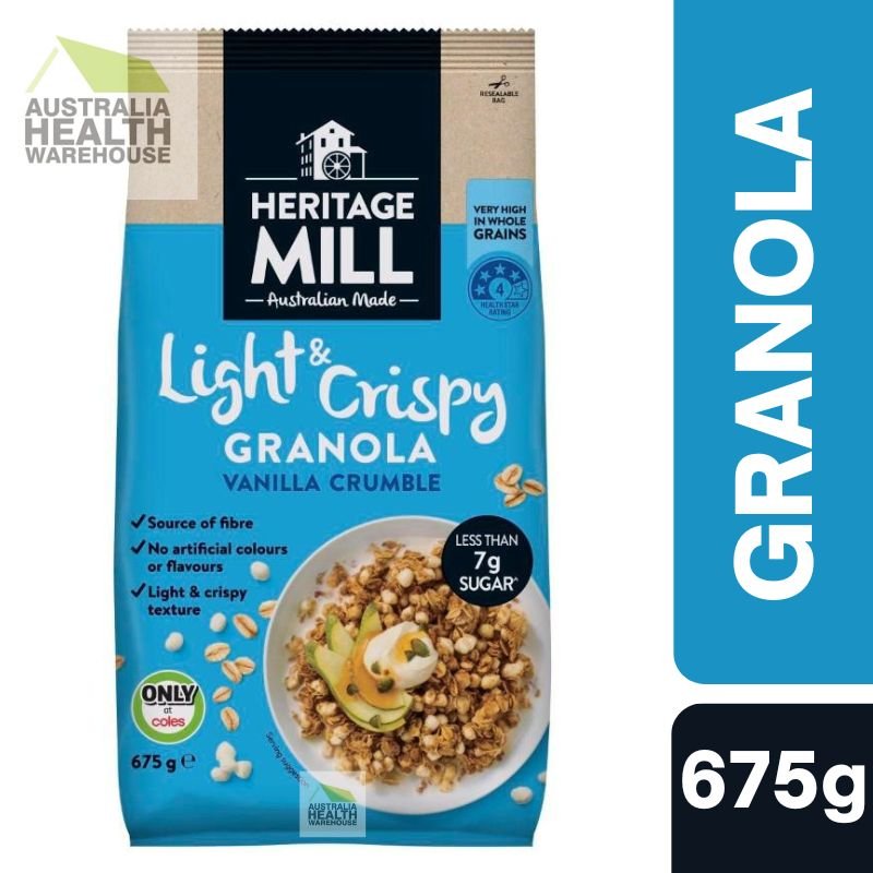 [Expiry: 17/09/2026] Heritage Mill Light & Crispy Granola Vanilla Crumble 675g
