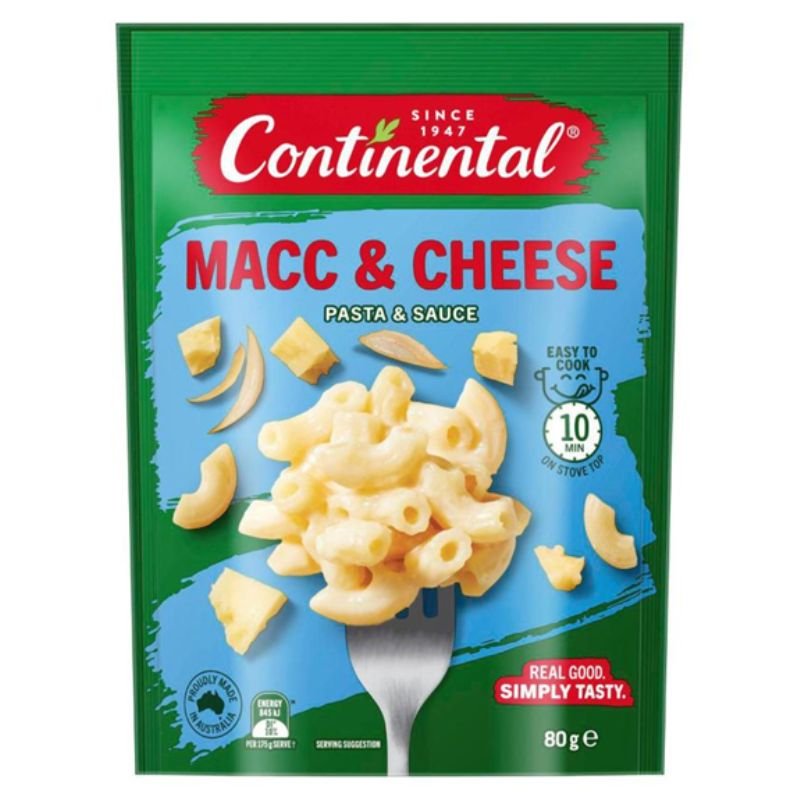 [Expiry Date: 20/05/2027] Continental Macc & Cheese Pasta & Sauce 80g