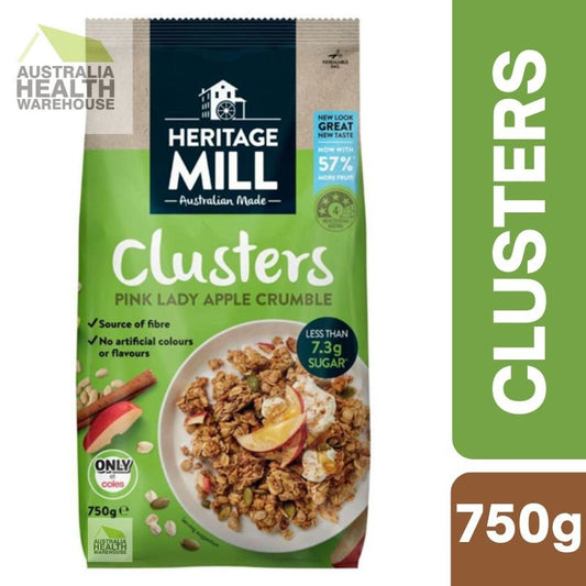 [Expiry Date: 26/05/2026] Heritage Mill Clusters Pink Lady Apple Crumble 750g