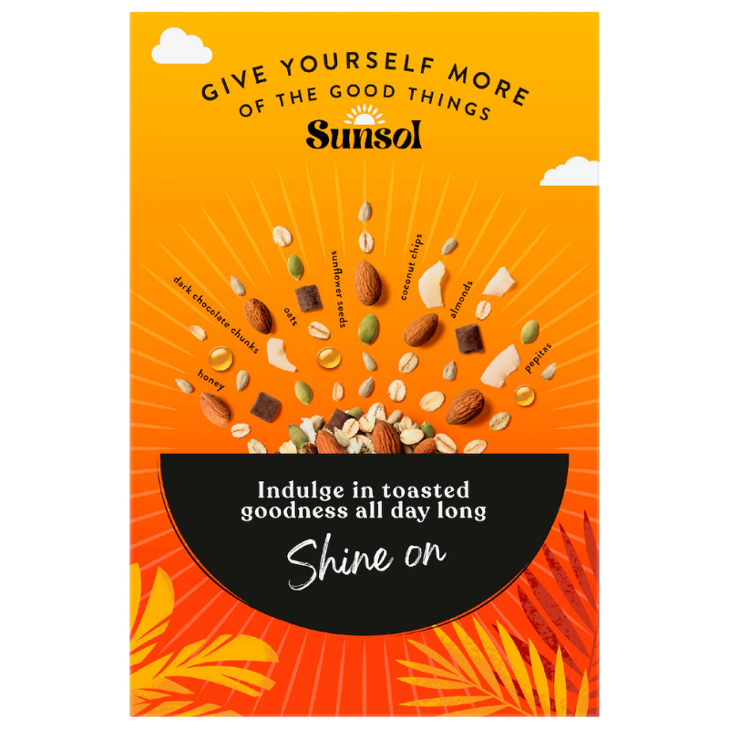 [Expiry Date: 13/05/2027] Sunsol High Fibre Toasted Muesli Almond, Honey & Dark Chocolate 500g