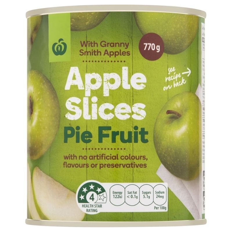 [Expiry Date: 30/04/2028] Woolworths Apple Slices Pie Fruit 770g