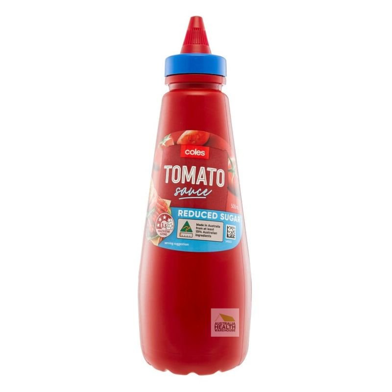 [CLEARANCE Expiry: 25/11/2025] Coles Tomato Sauce Reduced Sugar 500mL