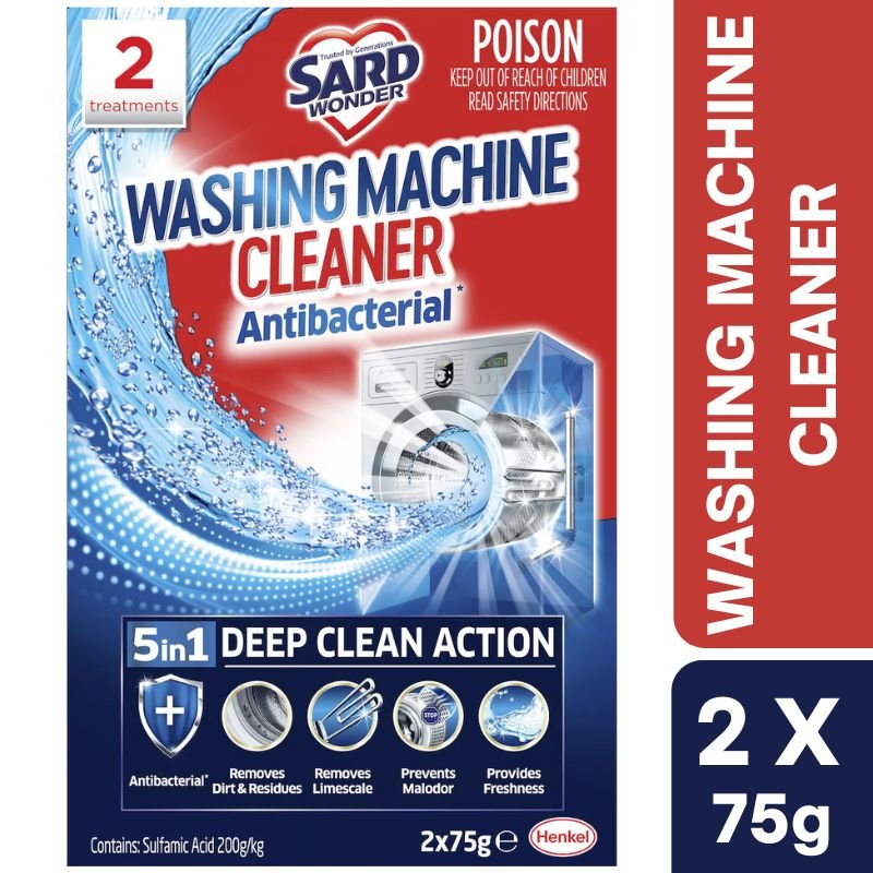 Sard Washing Machine Cleaner Antibacterial 5 In 1 Deep Clean Action 2 x 75g