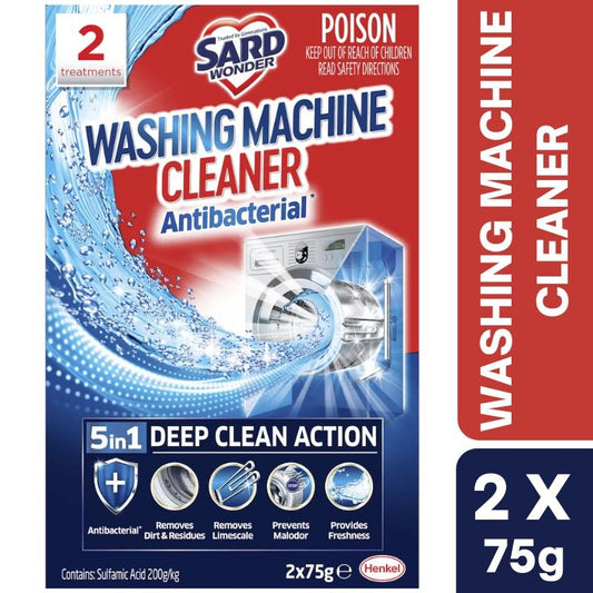 Sard Washing Machine Cleaner Antibacterial 5 In 1 Deep Clean Action 2 x 75g