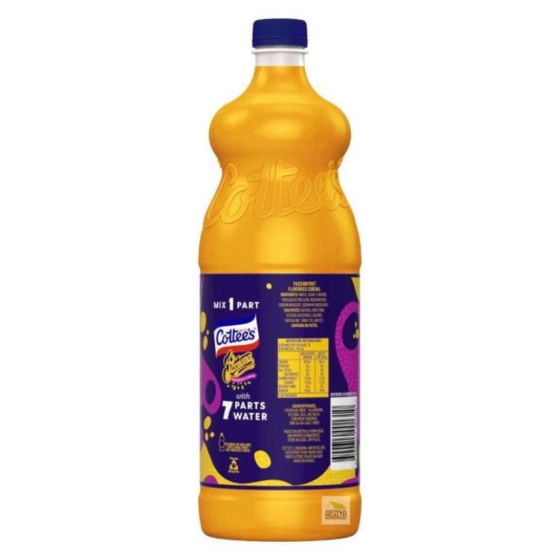 [Expiry: 13/10/2026] Cottee's Cordial Passionfruit Passiona 1Litre