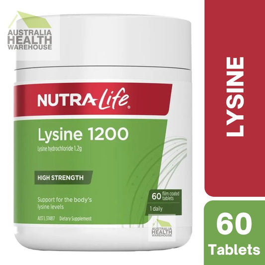 [Expiry Date: 15/08/2028] Nutra-Life Lysine 1200mg 60 Tablets