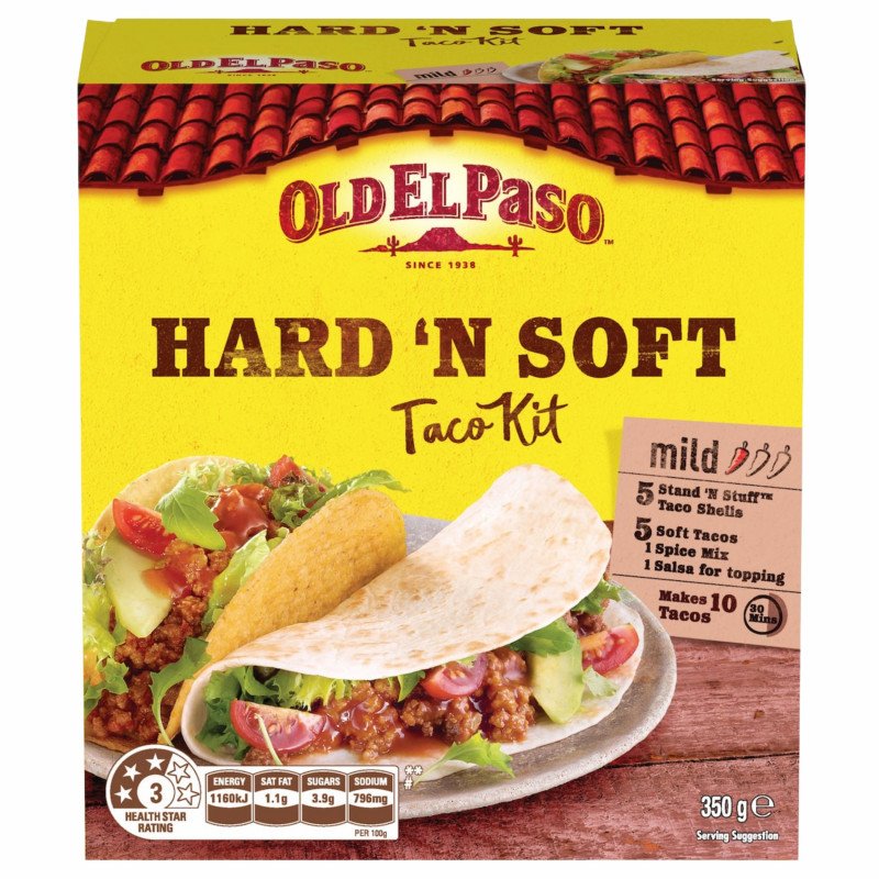 [Expiry Date: 08/03/2027] Old El Paso Hard 'N Soft Taco Kit Mexican Style 350g