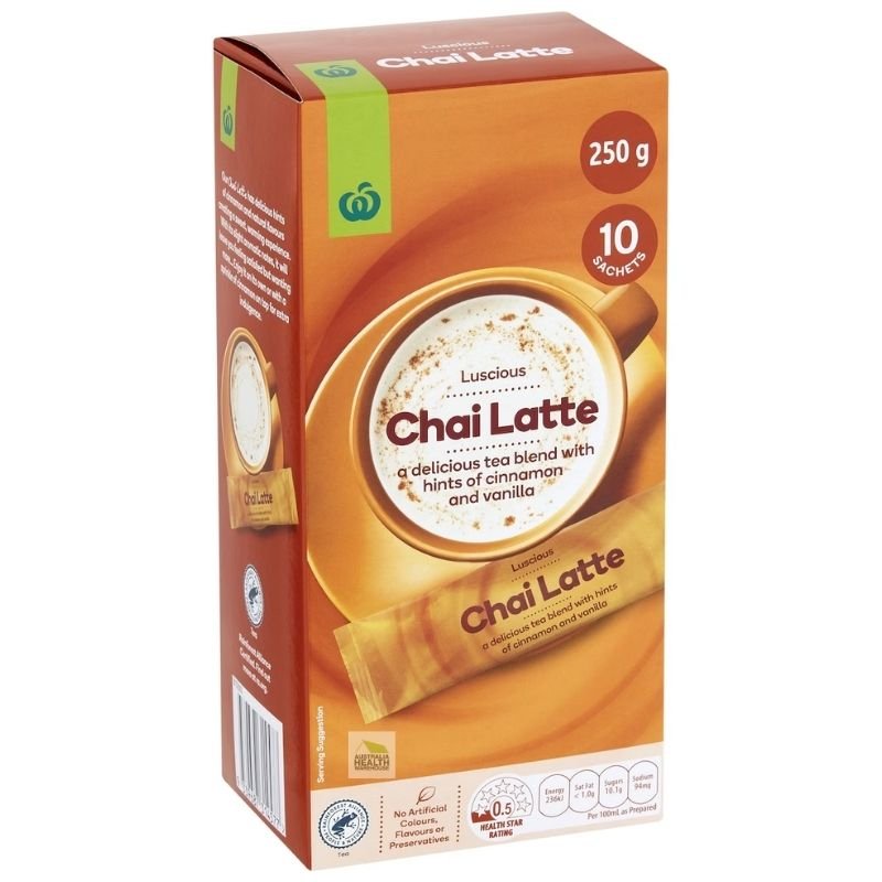 [Expiry Date: 17/11/2026] Woolworths Chai Latte Sachets 10 Pack 250g