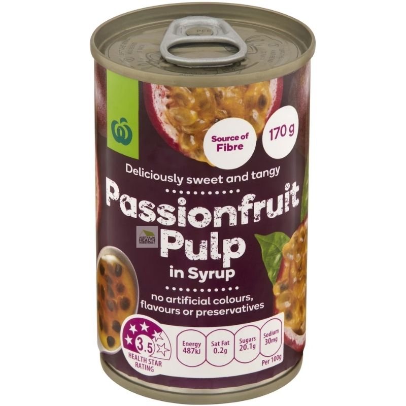 [Expiry: 22/12/2026] Woolworths Passionfruit Pulp Canned 170g