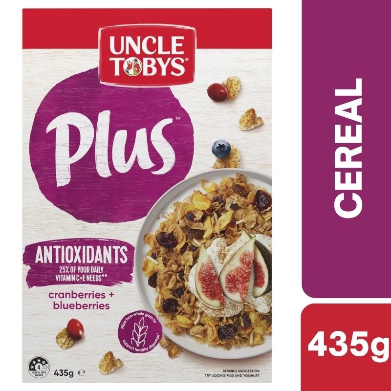 [Expiry Date: 10/12/2026] Uncle Tobys Cereal Plus Antioxidants 435g