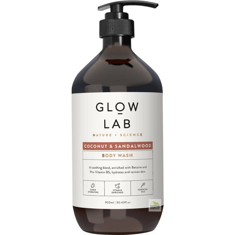 [Expiry: 03/2026] Glow Lab Coconut & Sandalwood Body Wash 900mL