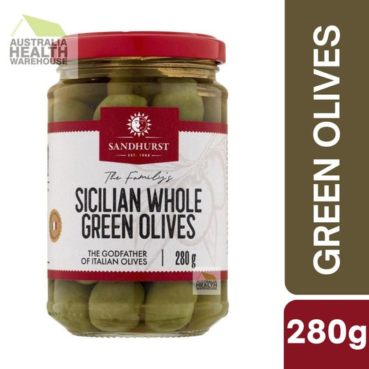 [Expiry Date: 06/03/2028] Sandhurst Sicilian Whole Green Olives 280g