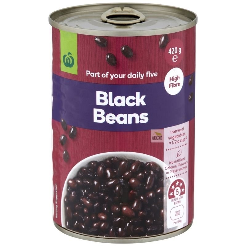 [Expiry Date: 03/10/2028] Woolworths Black Beans 420g|Oz Mart