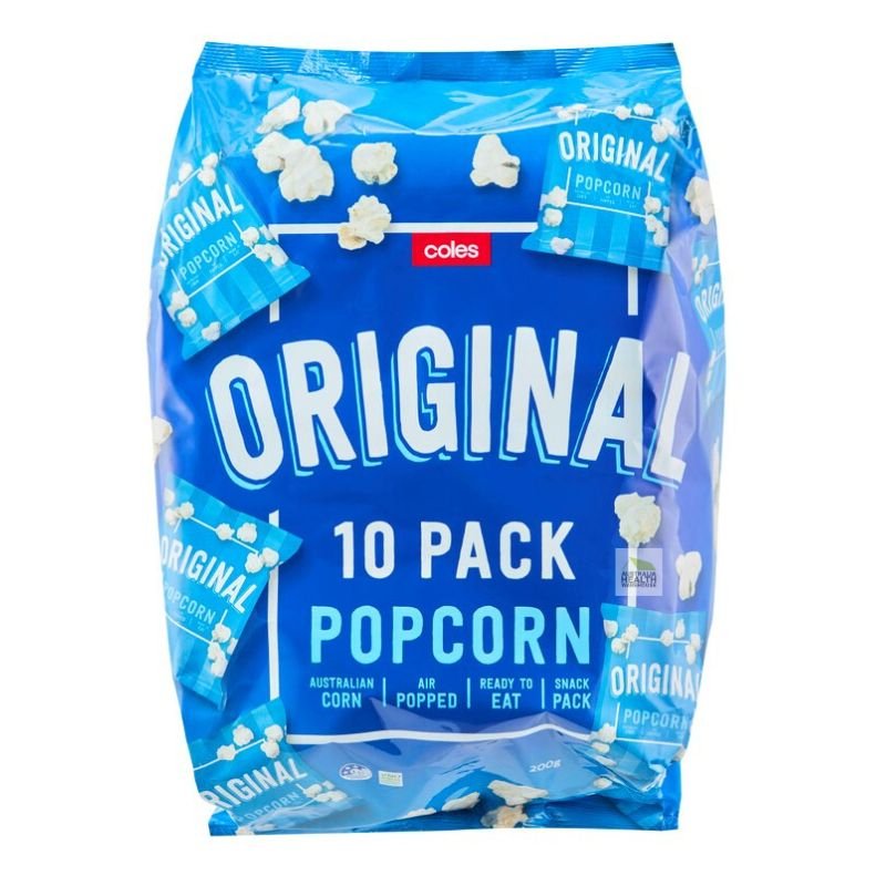 [CLEARANCE Expiry Date: 22/06/2026] Coles Original Popcorn 10 Pack 200g