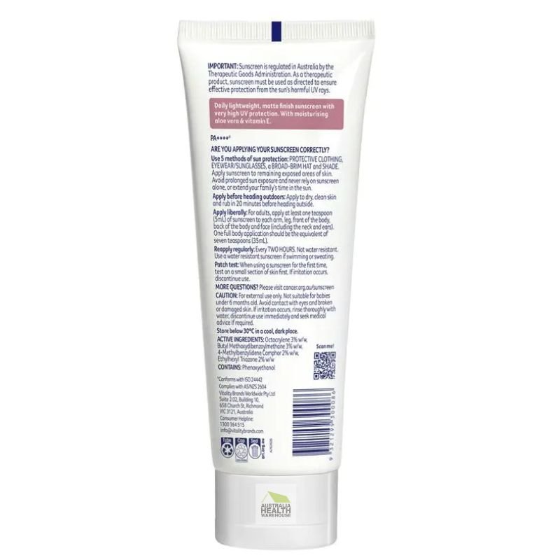 [Expiry: 05/2028] Cancer Council Face Day Wear Moisturiser Face & Body Matte Finish SPF 50+ 75mL (Pink)