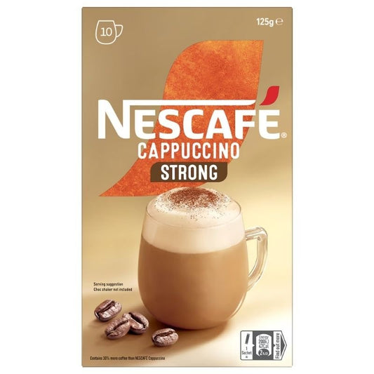 [Expiry Date: 02/2027] Nescafe Cappuccino Strong Coffee Sachets 10 Pack