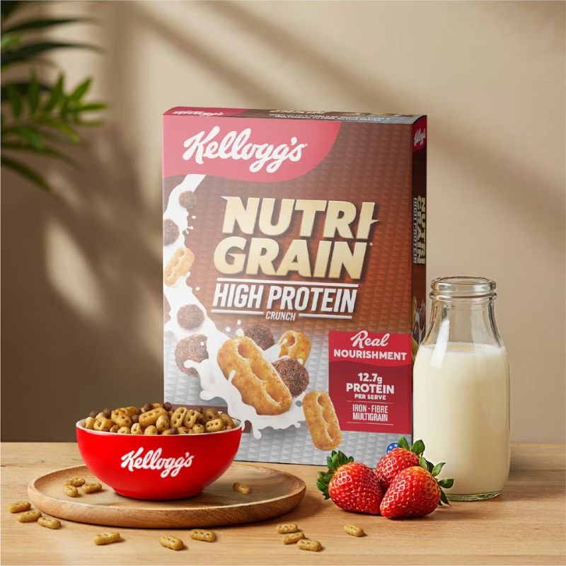 [Expiry: 19/03/2027] Kellogg's Nutri-Grain High Protein Crunch Choc Malt Flavour 500g
