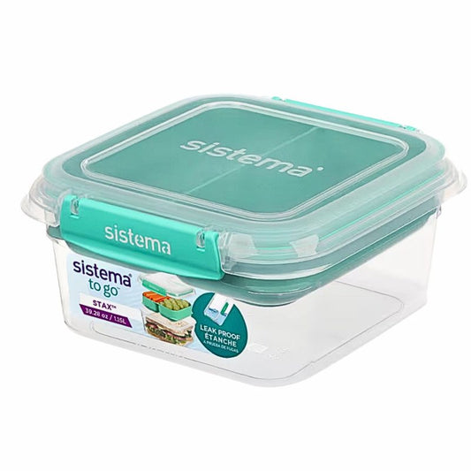 Sistema To Go Rectangle Stax Food Container 1.15 Litre (Green)
