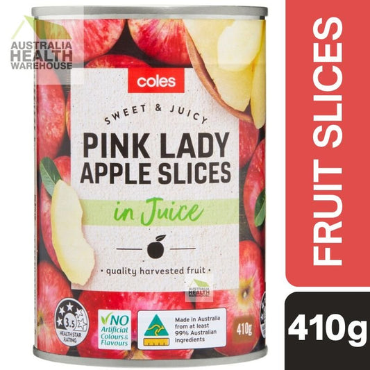 [Expiry Date: 07/2028] Coles Australian Pink Lady Apple Slices in Juice 410g