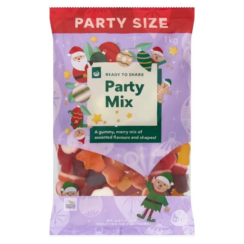 [Expiry: 04/12/2026] Woolworths Christmas Party Gummy Mix 1kg