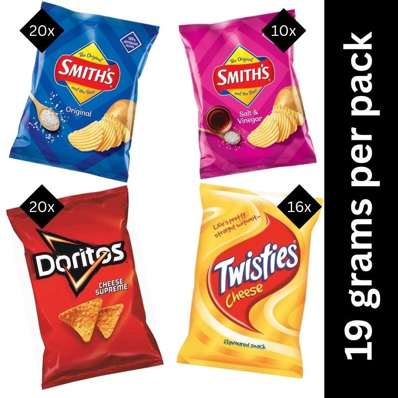 [CLEARANCE Expiry: 11/01/2026] Smith's Favourites Potato Chips Snacks 66 Packs In Carton Box