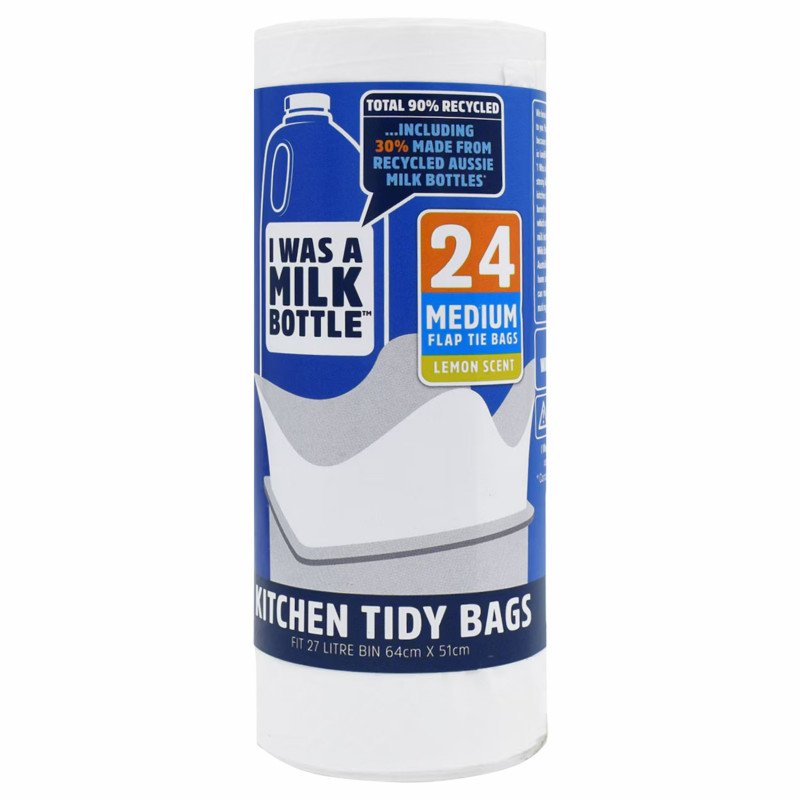 I Was A Milk Bottle Kitchen Tidy Bag Medium Lemon Scented 24 Pack