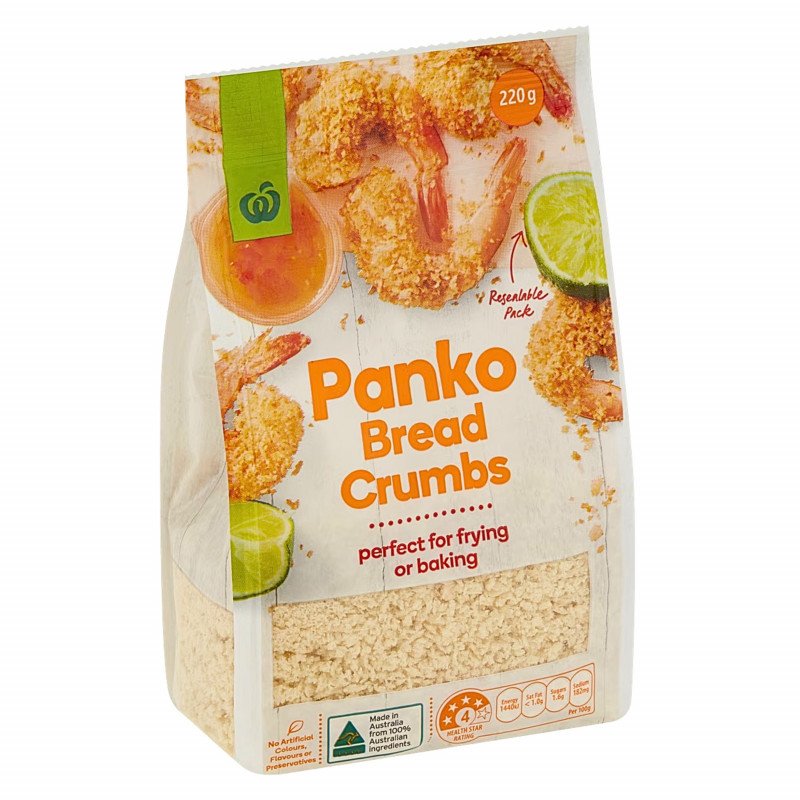 [Expiry Date: 19/02/2027]  Woolworths Panko Bread Crumbs 220g | Oz Mart