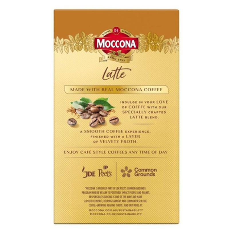 [Expiry Date: 13/07/2027] Moccona Cafe Classics Latte Coffee 10 Sachets