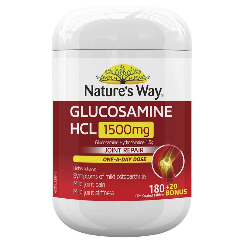 [Expiry: 09/2025] Nature's Way Glucosamine HCL 1500mg 180 Tablets + 20 Bonus Tablets