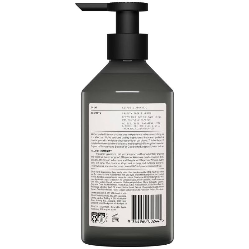 Thankyou Botanical Lemon Myrtle & Oat Milk Hand Wash 500mL