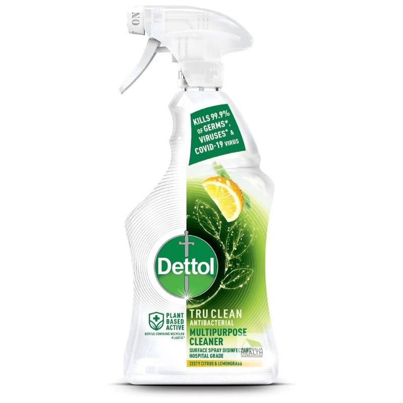 Dettol Tru Clean Antibacterial Multipurpose Cleaner Hospital Grade Disinfectant Trigger Spray Zesty Citrus & Lemongrass 500mL February 2025