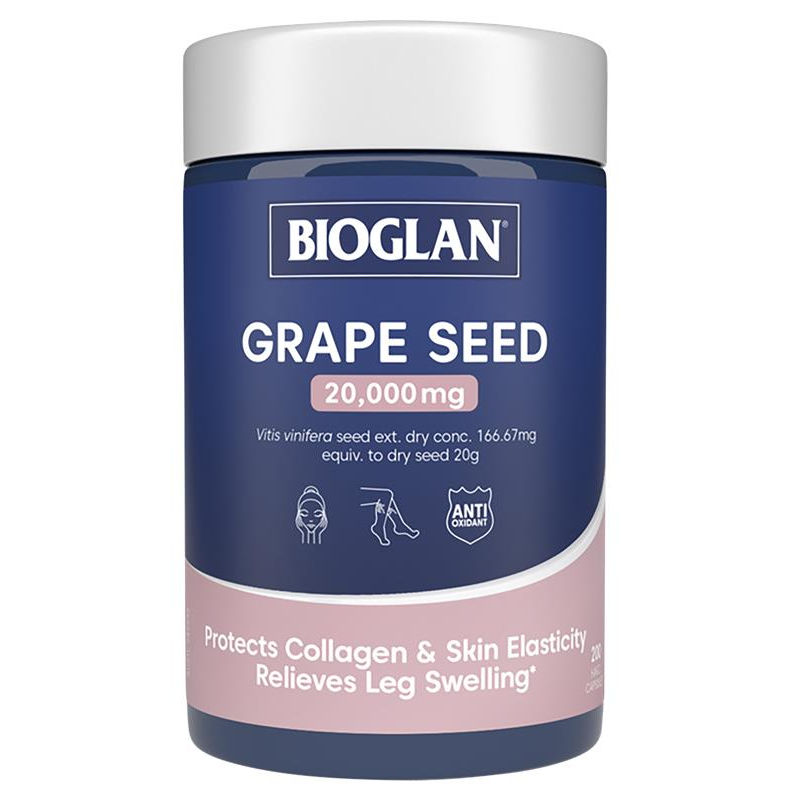 [CLEARANCE Expiry: 04/2025] Bioglan Grape Seed 20,000mg 200 Capsules